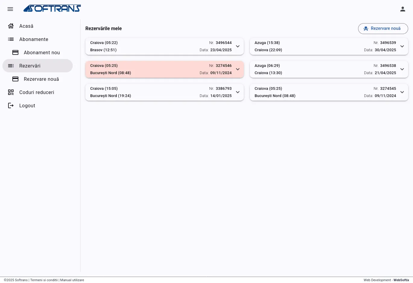 Softrans Reservations